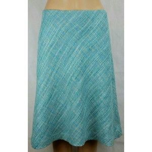 Norton McNaughton Women's (10) A-line Blue Tweed Lined Skirt